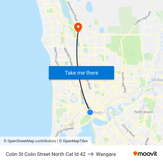 Colin St Colin Street North Cat Id 42 to Wangara map