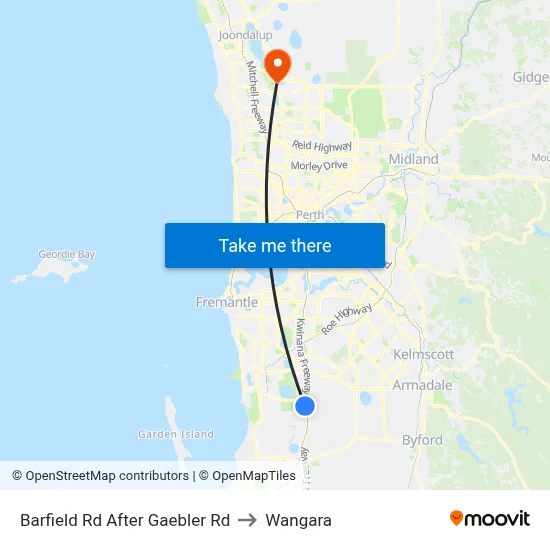 Barfield Rd After Gaebler Rd to Wangara map