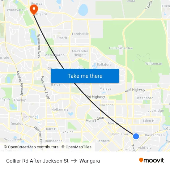 Collier Rd After Jackson St to Wangara map