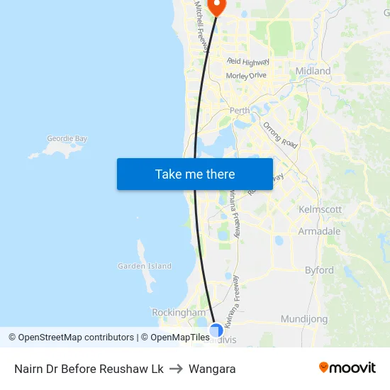 Nairn Dr Before Reushaw Lk to Wangara map