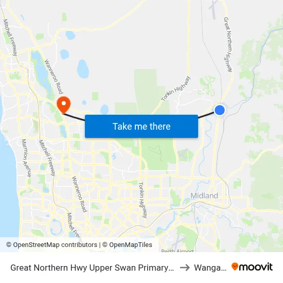 Great Northern Hwy Upper Swan Primary S1 to Wangara map