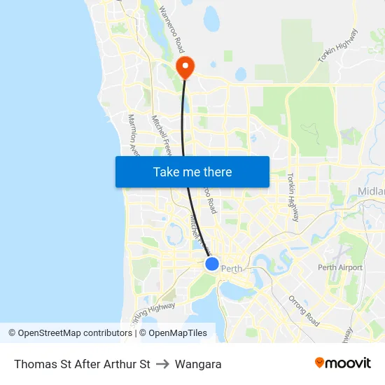 Thomas St After Arthur St to Wangara map