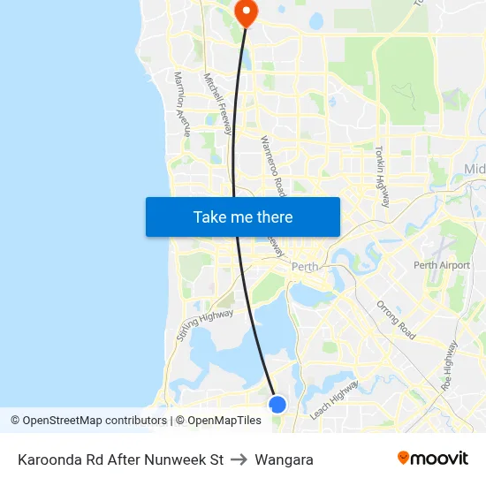 Karoonda Rd After Nunweek St to Wangara map