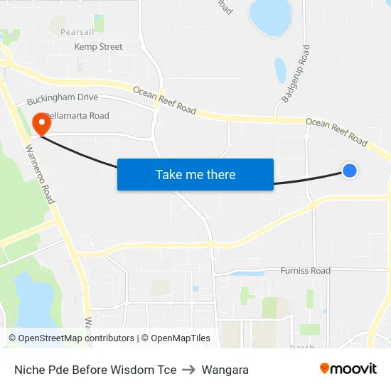 Niche Pde Before Wisdom Tce to Wangara map