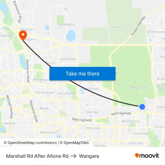 Marshall Rd After Altone Rd to Wangara map