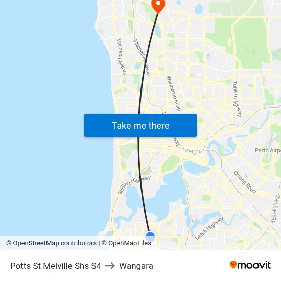 Potts St Melville Shs S4 to Wangara map