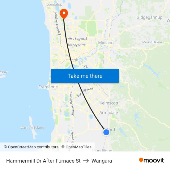 Hammermill Dr After Furnace St to Wangara map