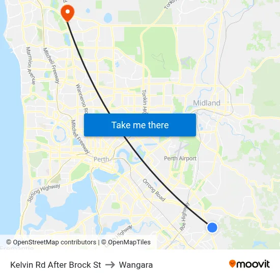 Kelvin Rd After Brock St to Wangara map