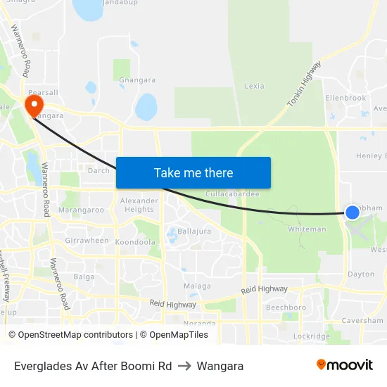 Everglades Av After Boomi Rd to Wangara map