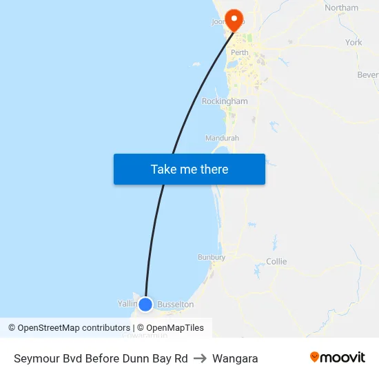 Seymour Bvd Before Dunn Bay Rd to Wangara map