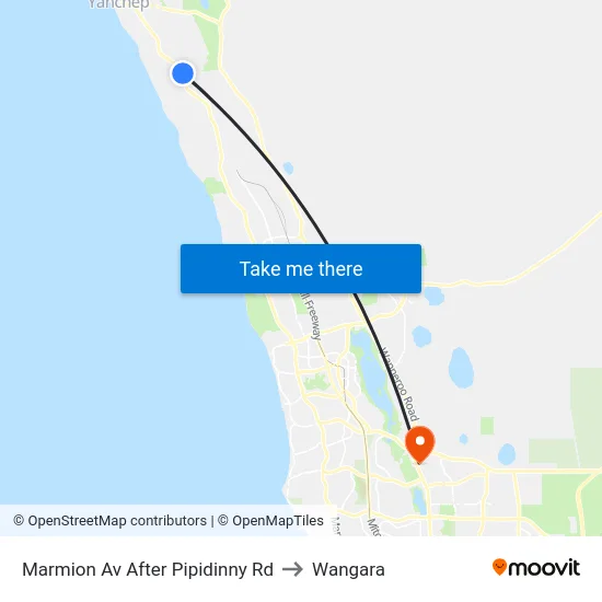 Marmion Av After Pipidinny Rd to Wangara map