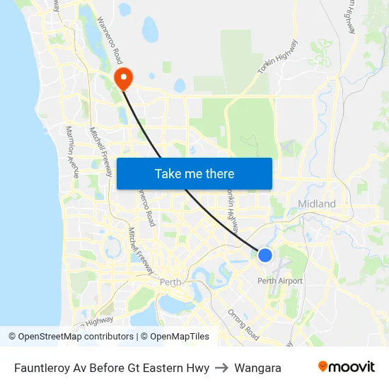 Fauntleroy Av Before Gt Eastern Hwy to Wangara map