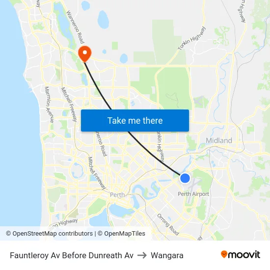 Fauntleroy Av Before Dunreath Av to Wangara map