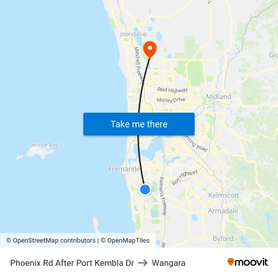 Phoenix Rd After Port Kembla Dr to Wangara map