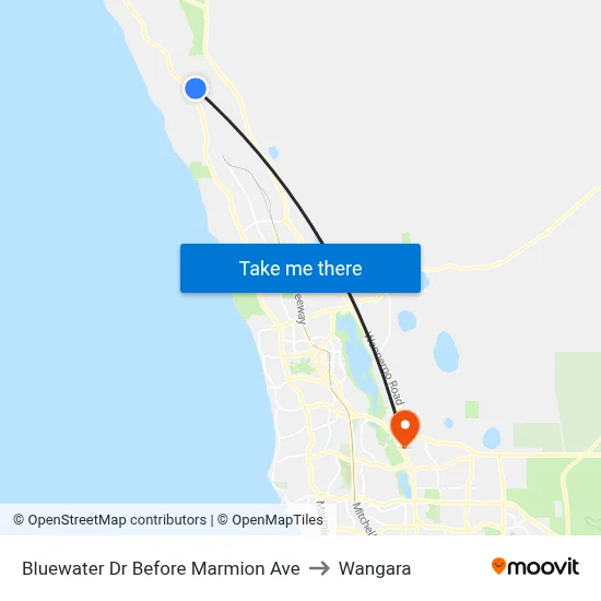 Bluewater Dr Before Marmion Ave to Wangara map