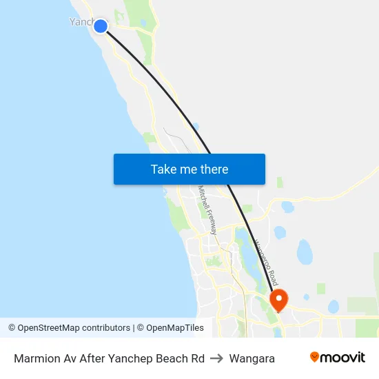 Marmion Av After Yanchep Beach Rd to Wangara map