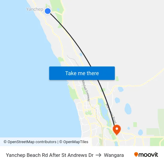 Yanchep Beach Rd After St Andrews Dr to Wangara map