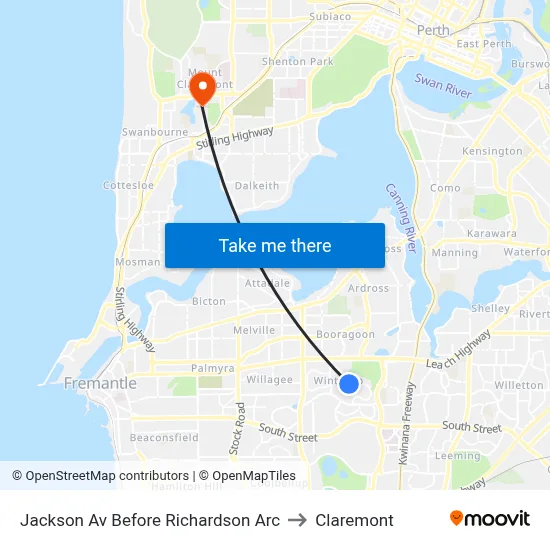 Jackson Av Before Richardson Arc to Claremont map