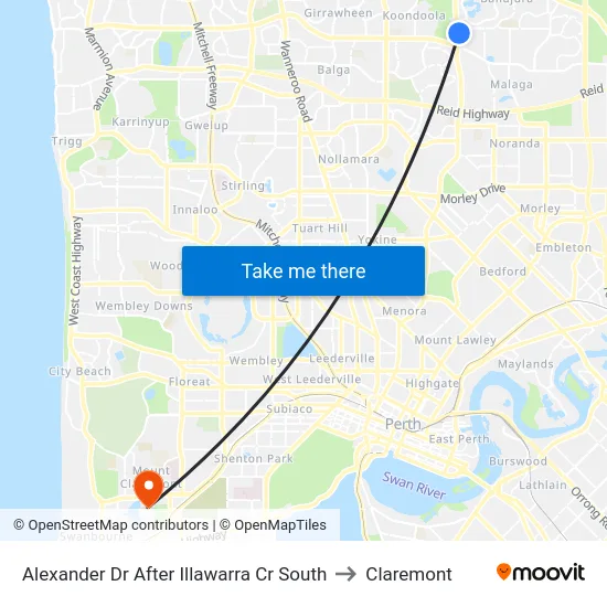 Alexander Dr After Illawarra Cr South to Claremont map