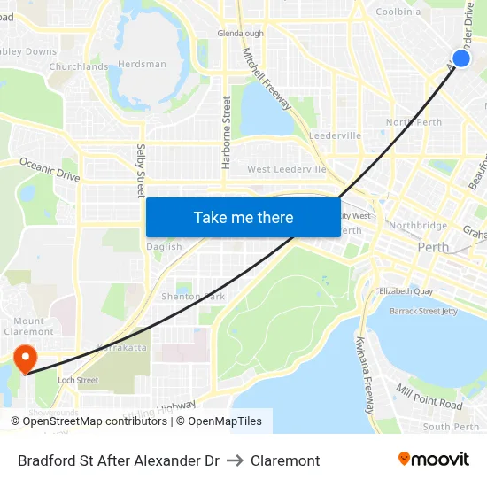 Bradford St After Alexander Dr to Claremont map