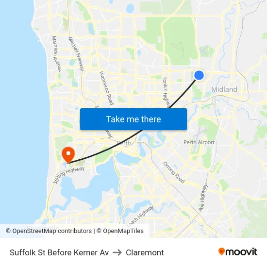 Suffolk St Before Kerner Av to Claremont map