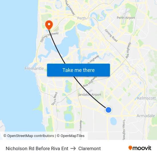 Nicholson Rd Before Riva Ent to Claremont map
