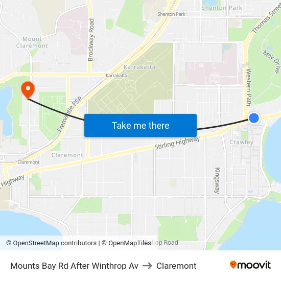 Mounts Bay Rd After Winthrop Av to Claremont map