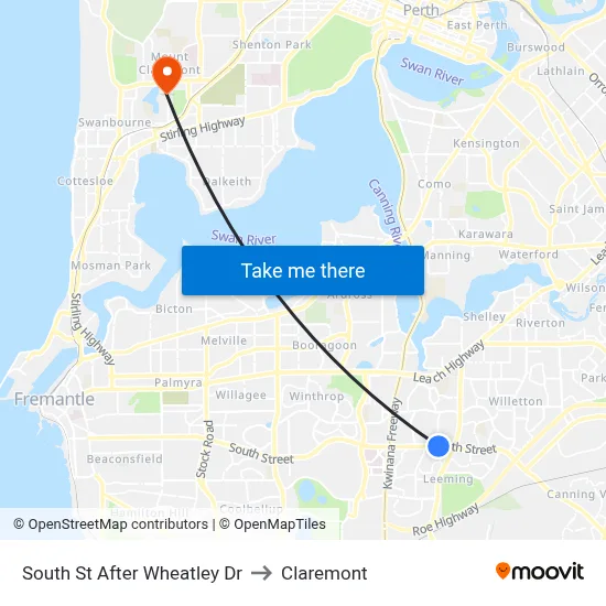 South St After Wheatley Dr to Claremont map
