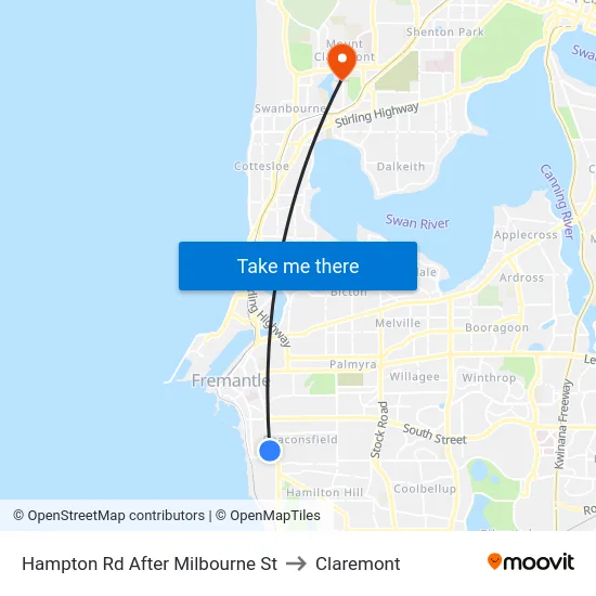 Hampton Rd After Milbourne St to Claremont map