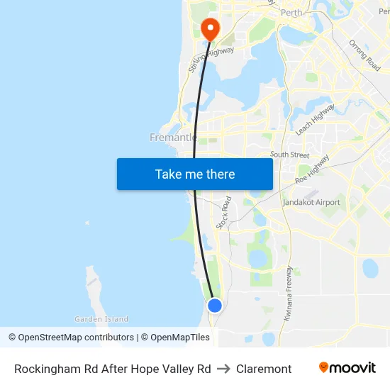 Rockingham Rd After Hope Valley Rd to Claremont map