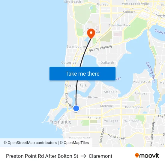 Preston Point Rd After Bolton St to Claremont map