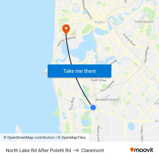 North Lake Rd After Poletti Rd to Claremont map