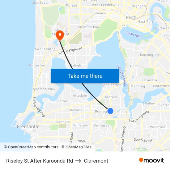 Riseley St After Karoonda Rd to Claremont map