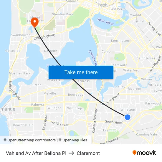 Vahland Av After Bellona Pl to Claremont map