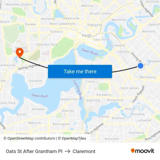 Oats St After Grantham Pl to Claremont map