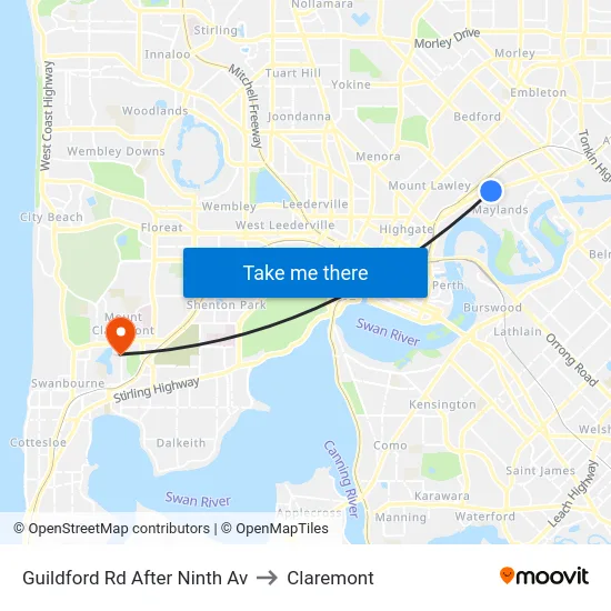 Guildford Rd After Ninth Av to Claremont map