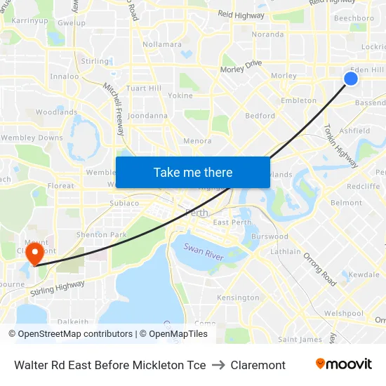Walter Rd East Before Mickleton Tce to Claremont map