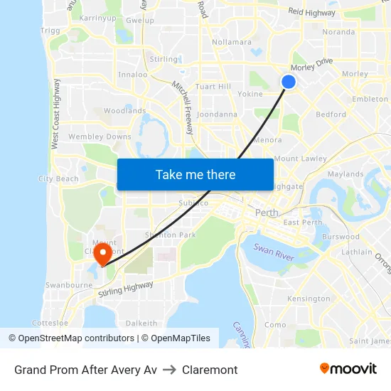 Grand Prom After Avery Av to Claremont map