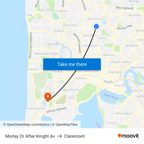 Morley Dr After Knight Av to Claremont map