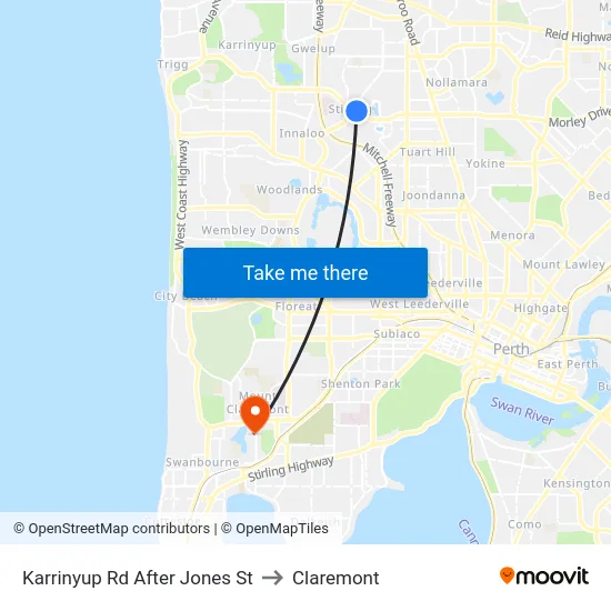 Karrinyup Rd After Jones St to Claremont map