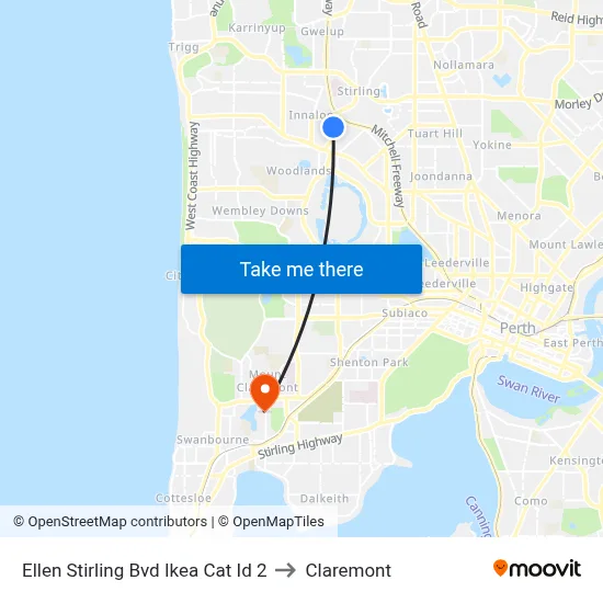 Ellen Stirling Bvd Ikea Cat Id 2 to Claremont map