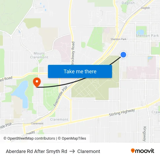 Aberdare Rd After Smyth Rd to Claremont map