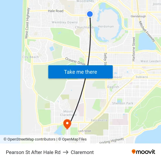 Pearson St After Hale Rd to Claremont map