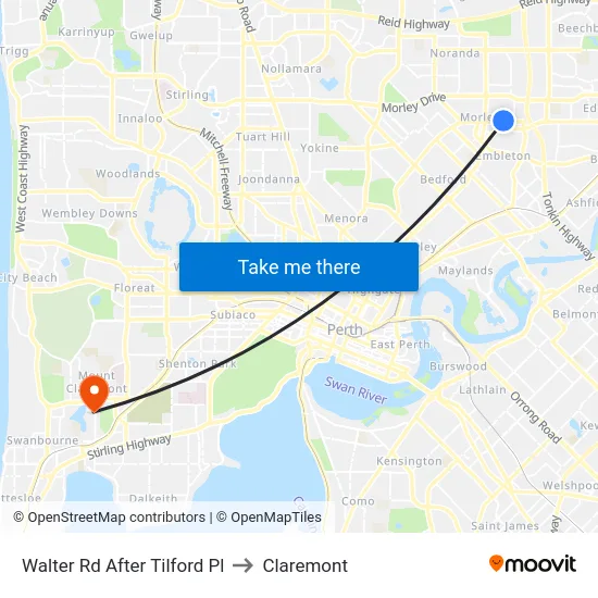 Walter Rd After Tilford Pl to Claremont map