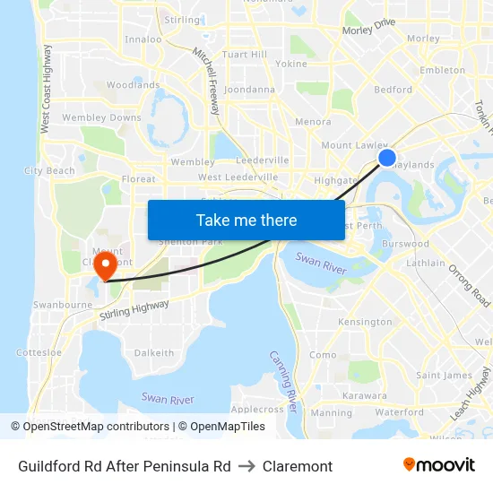 Guildford Rd After Peninsula Rd to Claremont map