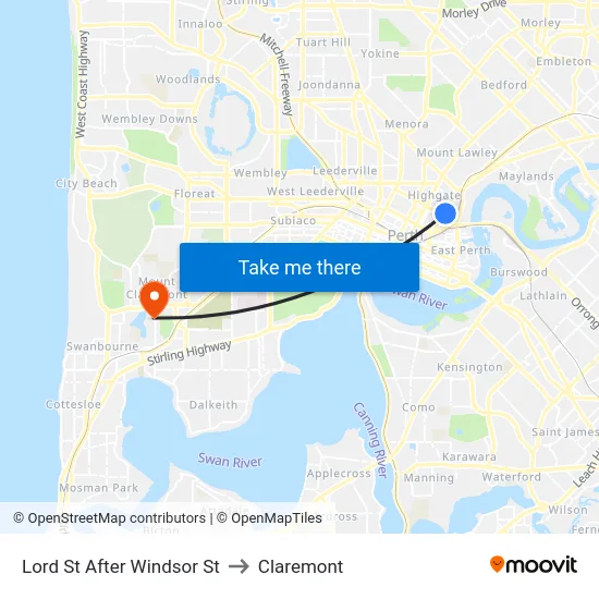 Lord St After Windsor St to Claremont map