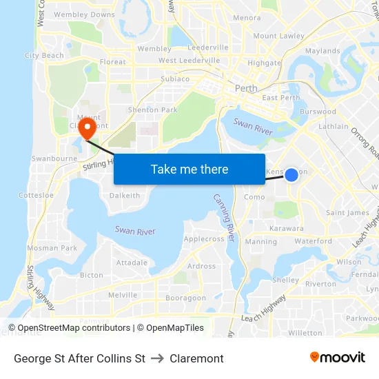 George St After Collins St to Claremont map