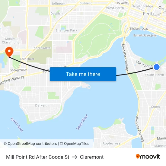 Mill Point Rd After Coode St to Claremont map