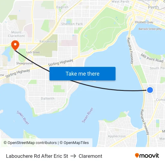 Labouchere Rd After Eric St to Claremont map