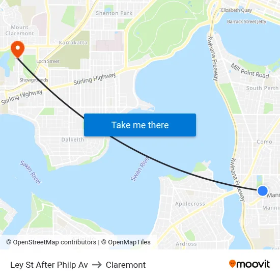 Ley St After Philp Av to Claremont map
